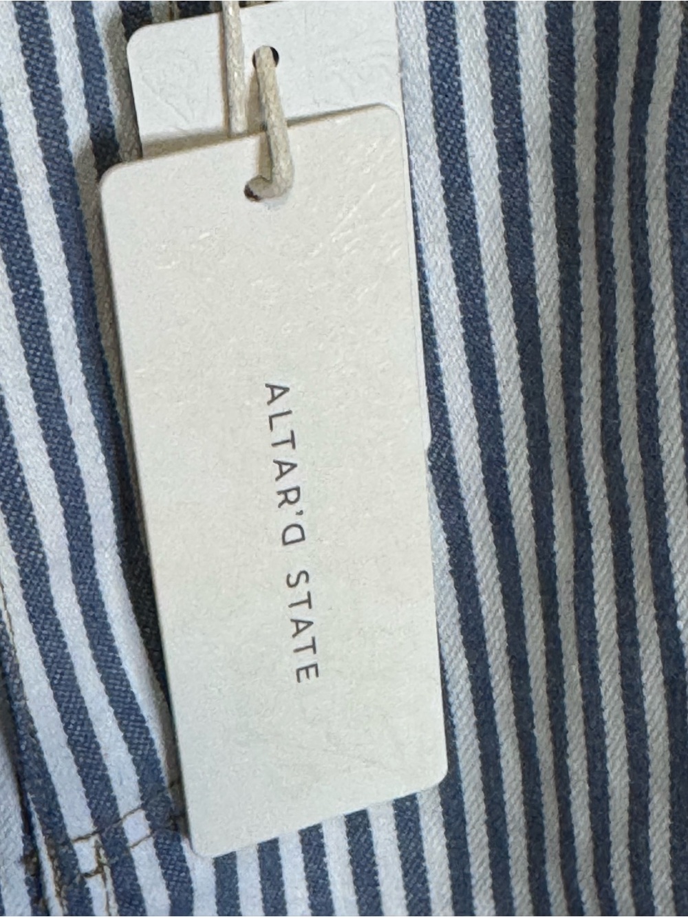 Altar’d State Wide Leg Crop Pants Womens Small Blue White Striped NWT - Picture 4 of 6
